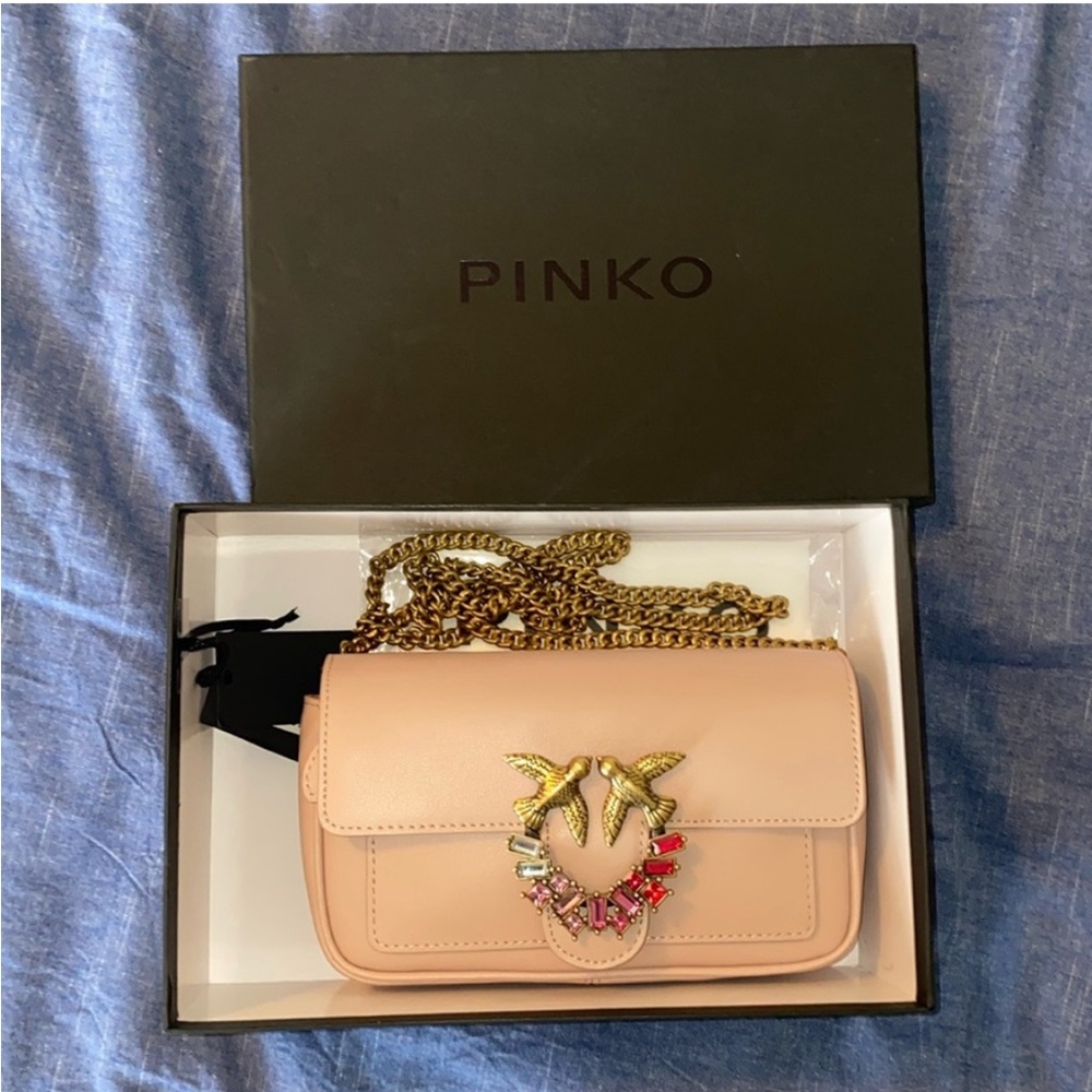 Pinko Love Pocket Simply Je C Vit. Seta, Pink/Dusty Pink-Antique Gold